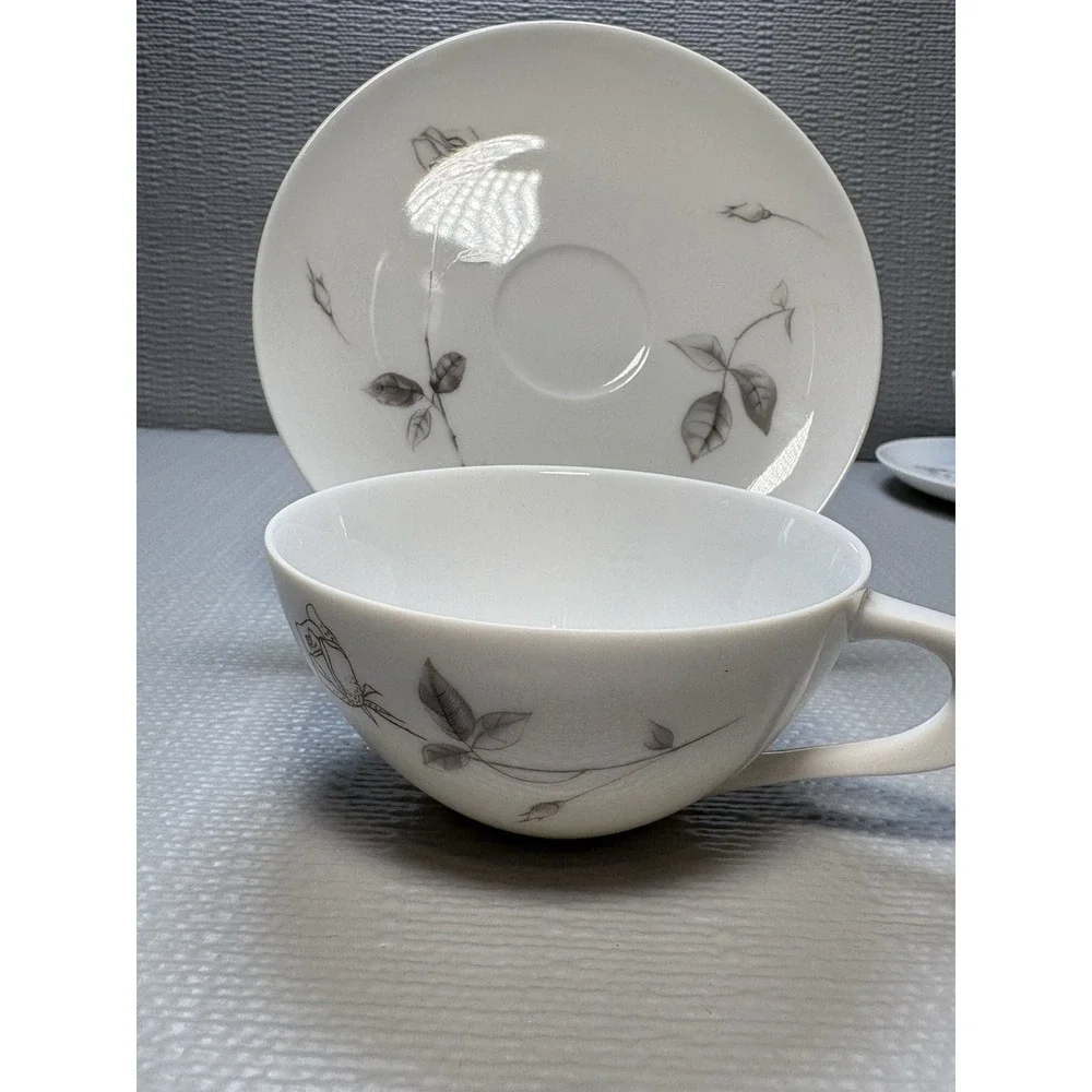 Set Of 4 Cup And Saucer Fine China Sango Lyric‎ Japan